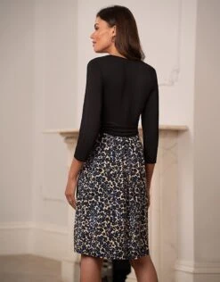 Seraphine Robe Grossesse Et Allaitement Effet Cache-cœur – Imprimée -Seraphine Kenna BlkPrnt 04 V2