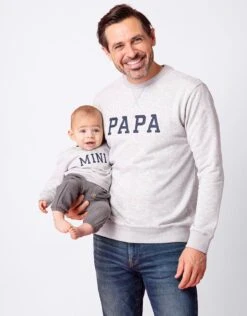 Seraphine Sweats Papa Et Mini En Mélange De Coton – Gris Clair