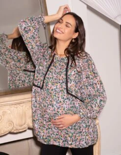 Seraphine Haut Grossesse Et Allaitement Bohème à Motif Floral -Seraphine Khai MultiPrt 03