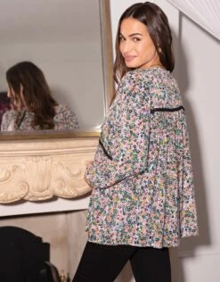 Seraphine Haut Grossesse Et Allaitement Bohème à Motif Floral -Seraphine Khai MultiPrt 08