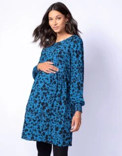 Seraphine Robe Grossesse Et Allaitement à Fleurs – Bleu -Seraphine Kiki BluFlrl 03 V4