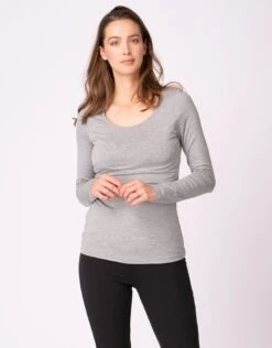 Seraphine Lot De 2 T-shirts Manches Longues Grossesse Et Allaitement – Bleu Marine/Gris -Seraphine LAINA LS NAVY GREY 04 V2
