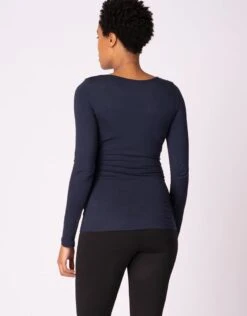 Seraphine Lot De 2 T-shirts Manches Longues Grossesse Et Allaitement – Bleu Marine/Gris -Seraphine LAINA LS NAVY GREY 07 V2