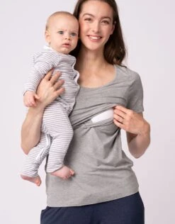 Seraphine Lot De 2 T-shirts Grossesse Et Allaitement – Gris/Bleu Marine -Seraphine Laina Navy Grey 04 V5