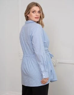 Seraphine Chemise Grossesse Et Allaitement Rayée Curve -Seraphine Larah BlueStripe 05 V2