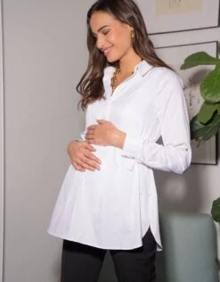 Seraphine Chemise Grossesse Et Allaitement En Coton, Blanche -Seraphine Larissa White 03 V1