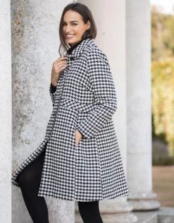 Seraphine Manteau 3 En 1 Grossesse Et Portage En Laine Mélangée – Motif Pied–de–poule -Seraphine Larson Houndsto 03 V2