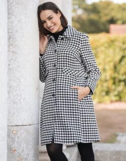 Seraphine Manteau 3 En 1 Grossesse Et Portage En Laine Mélangée – Motif Pied–de–poule -Seraphine Larson Houndsto 04 V2