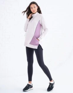 Seraphine Sweat Grossesse Et Allaitement En Coton Mélangé – Violet