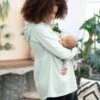 Seraphine Sweat à Capuche Froncé De Grossesse Et D'allaitement - Vert Menthe