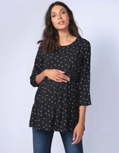 Seraphine Haut Grossesse Et Allaitement – Noir -Seraphine Leora BlackDot V4 03