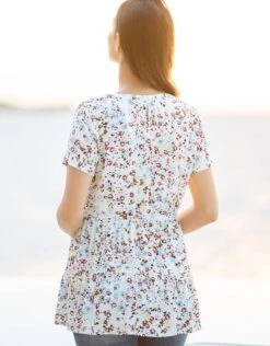 Seraphine Haut Grossesse Et Allaitement Manches Courtes – Blanc -Seraphine Leora SS White 03 V4