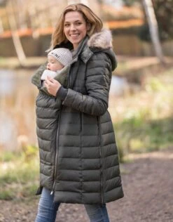 Seraphine Doudoune D'hiver Grossesse 3 En 1 En Duvet – Kaki -Seraphine Lily Khaki 04 V3