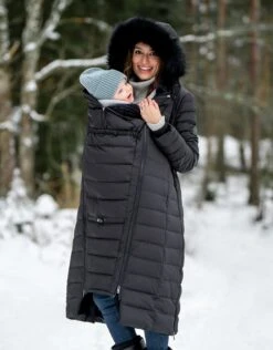 Seraphine Doudoune D'hiver Grossesse Longue 3 En 1 – Noir -Seraphine Liz Black 03 V4