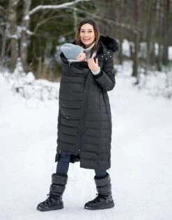 Seraphine Doudoune D'hiver Grossesse Longue 3 En 1 – Noir -Seraphine Liz Black 07 V4
