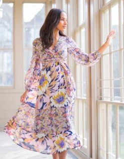 Seraphine Robe Mi-longue Grossesse Et Allaitement Bohème à Motif Floral