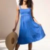 Seraphine Robe Mi-longue à Bretelles De Grossesse à Allaitement Bleu -Seraphine Lotte Blue 01