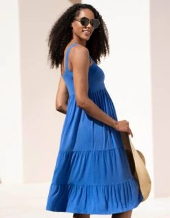 Seraphine Robe Mi-longue à Bretelles De Grossesse à Allaitement Bleu -Seraphine Lotte Blue 05