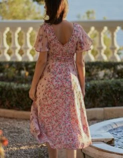 Seraphine Robe Cérémonie De La Grossesse à L’allaitement Imprimé Fleuri - Rose -Seraphine Lucille 07 V2