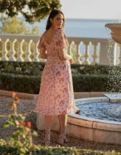 Seraphine Robe Cérémonie De La Grossesse à L’allaitement Imprimé Fleuri - Rose -Seraphine Lucille 08 V2