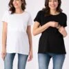 Seraphine Lot De Deux T-shirts Basiques De Grossesse à L'allaitement En Blanc Et Noir -Seraphine Lulu2Pack BlkWht 01 V2