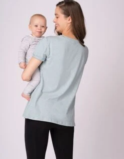 Seraphine Lot De Deux T-shirts Basiques De Grossesse à L'allaitement En Bleu Et Vert -Seraphine Lulu Blue Sage 05 V2