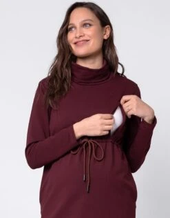 Seraphine Robe Sweat Grossesse Et Allaitement – Bodeaux -Seraphine Lydia Burgundy V3 03