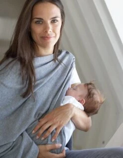 Seraphine Châle D'allaitement En Bambou Et Mélange De Coton – Gris -Seraphine Madison Grey 06 V2
