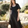 Seraphine Robe Grossesse Et Allaitement En Coton Brodée Noire -Seraphine Maia Black 01 V2