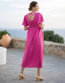 Seraphine Robe Grossesse Et Allaitement En Coton Brodée Rose Fuchsia -Seraphine Maia Pink 09 V1