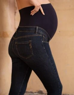 Seraphine Jean Grossesse Coton Bio à Bandeau Haut -Seraphine Marcus OB Darkblue 04 V6