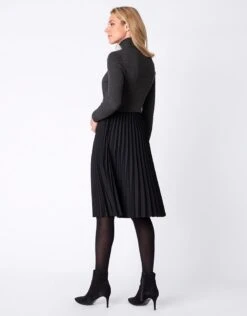 Seraphine Robe Grossesse Et Allaitement Plissée – Gris Anthracite -Seraphine Marie Charcoal 06 v5