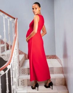 Seraphine Robe Grossesse Taille Haute - Rouge -Seraphine Mariella Red 05 V2