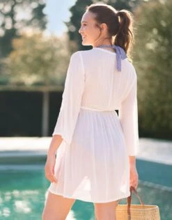 Seraphine Caftan Grossesse Long - Blanc -Seraphine Martiza White V2 2 03