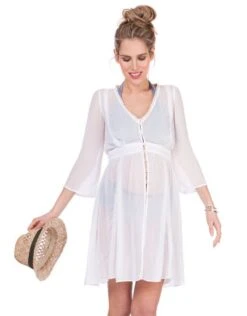 Seraphine Caftan Grossesse Long - Blanc -Seraphine Martiza White V2 2 White
