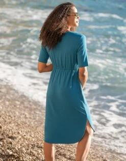 Seraphine Robe De Maternité à Allaitement Bleu Turquoise Avec Cordon De Serrage -Seraphine Meggie Turquoise 05