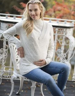 Seraphine Pull Grossesse Et Allaitement Effet Superposé En Coton Mélangé -Seraphine Merle GREYBLK 6 V2