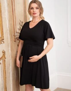 Seraphine Robe Grossesse Et Allaitement Curve En Jersey Noir -Seraphine Merry Black 03 V2