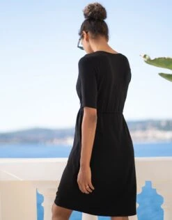 Seraphine Robe De Grossesse à Allaitement Noire Avec Cordon De Serrage -Seraphine Mikayla Black 05