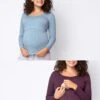 Seraphine Tops Grossesse Et Allaitement Côtelés – Lot De 2 -Seraphine Milda TwoPack 01