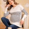 Seraphine Pull Grossesse Et Allaitement Breton - Blanc -Seraphine Molly IvoryNavy 01 V2