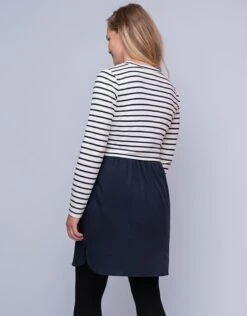 Seraphine Tunique Grossesse Et Allaitement – Blanc/Bleu Marine -Seraphine Nerida NavyStrp 04 V3