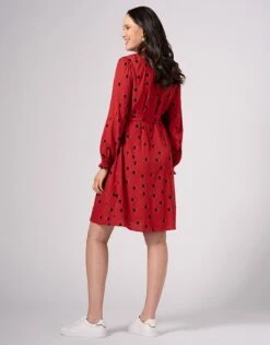 Seraphine Robe Blouse Grossesse Et Allaitement, Rouge à Pois -Seraphine Neve RedPrnt 05 V7