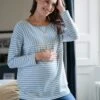 Seraphine Top De Grossesse Et D'allaitement à Rayures - Vert Sauge Et Blanc -Seraphine Nya SageStripe 01 V4