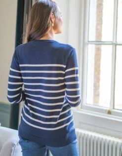 Seraphine Pull Grossesse Et Allaitement En Mélange De Coton – Bleu -Seraphine Ocean NVYECRU 06 V6