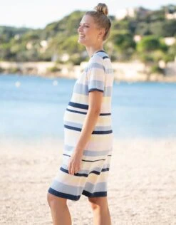Seraphine Robe Grossesse à Allaitement En Tricot à Rayures Multiples -Seraphine Odelle Stripes 05 V2