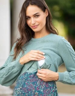 Seraphine Robe Grossesse Et Allaitement 2 En 1 Imprimé Boho – Vert De Bleu -Seraphine Odessa Sage 03 V1