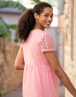 Seraphine Robe De Grossesse à Allaitement En Broderie Anglaise Rose -Seraphine Orla Rose 05