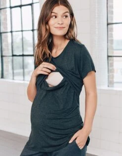 Seraphine Pyjama 4 Pièces Grossesse Et Allaitement – Gris Foncé -Seraphine Paige Charmarl V5 06