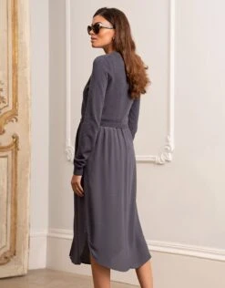 Seraphine Robe Grossesse Et Allaitement Mi-longue, Gris Ardoise -Seraphine Paolina Slate 05 V3